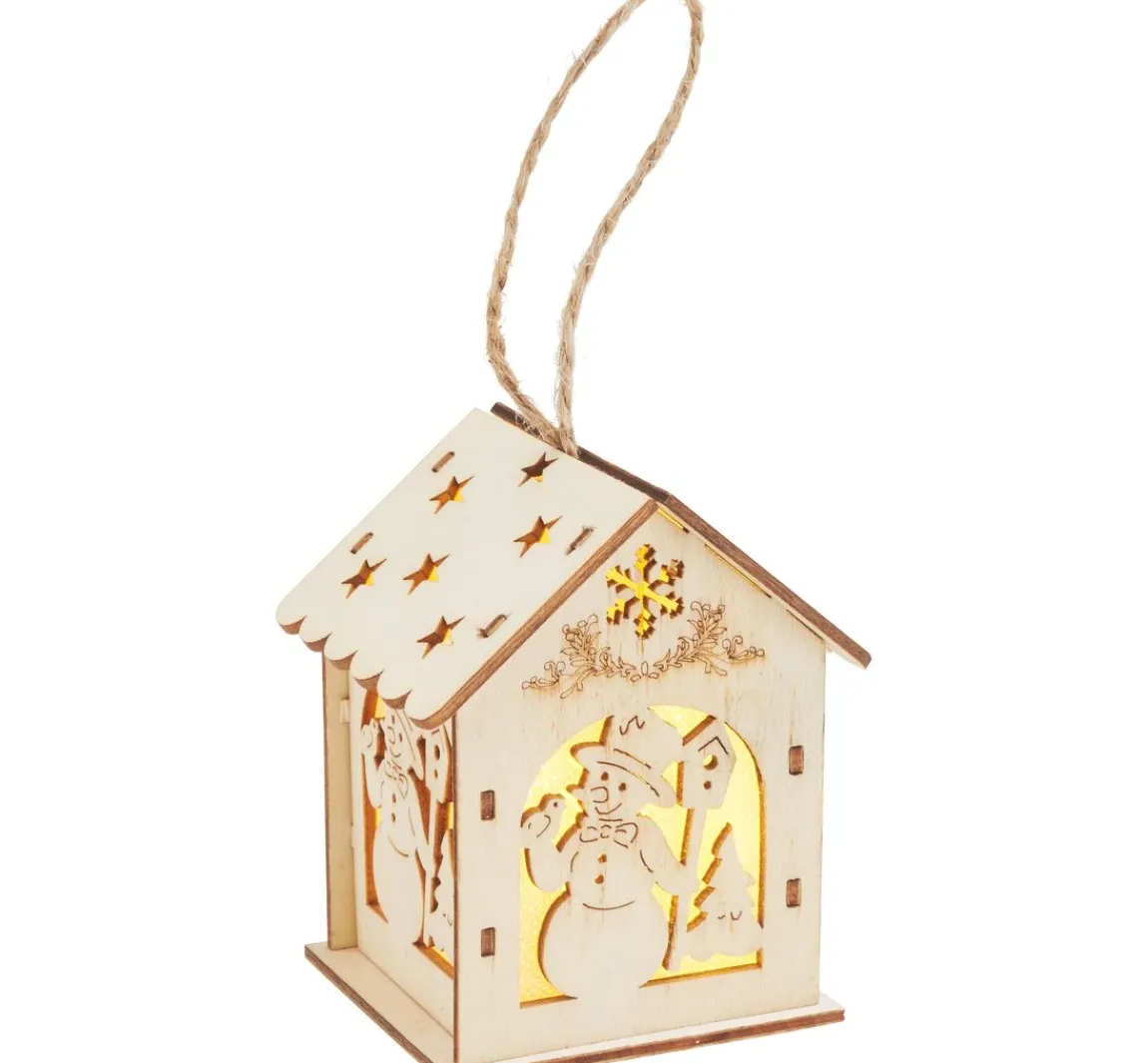 Online VBS Holzbausatz Lichterhaus "Schneemann mit Vogelhaus", inkl. LED