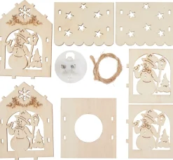Online VBS Holzbausatz Lichterhaus "Schneemann mit Vogelhaus", inkl. LED
