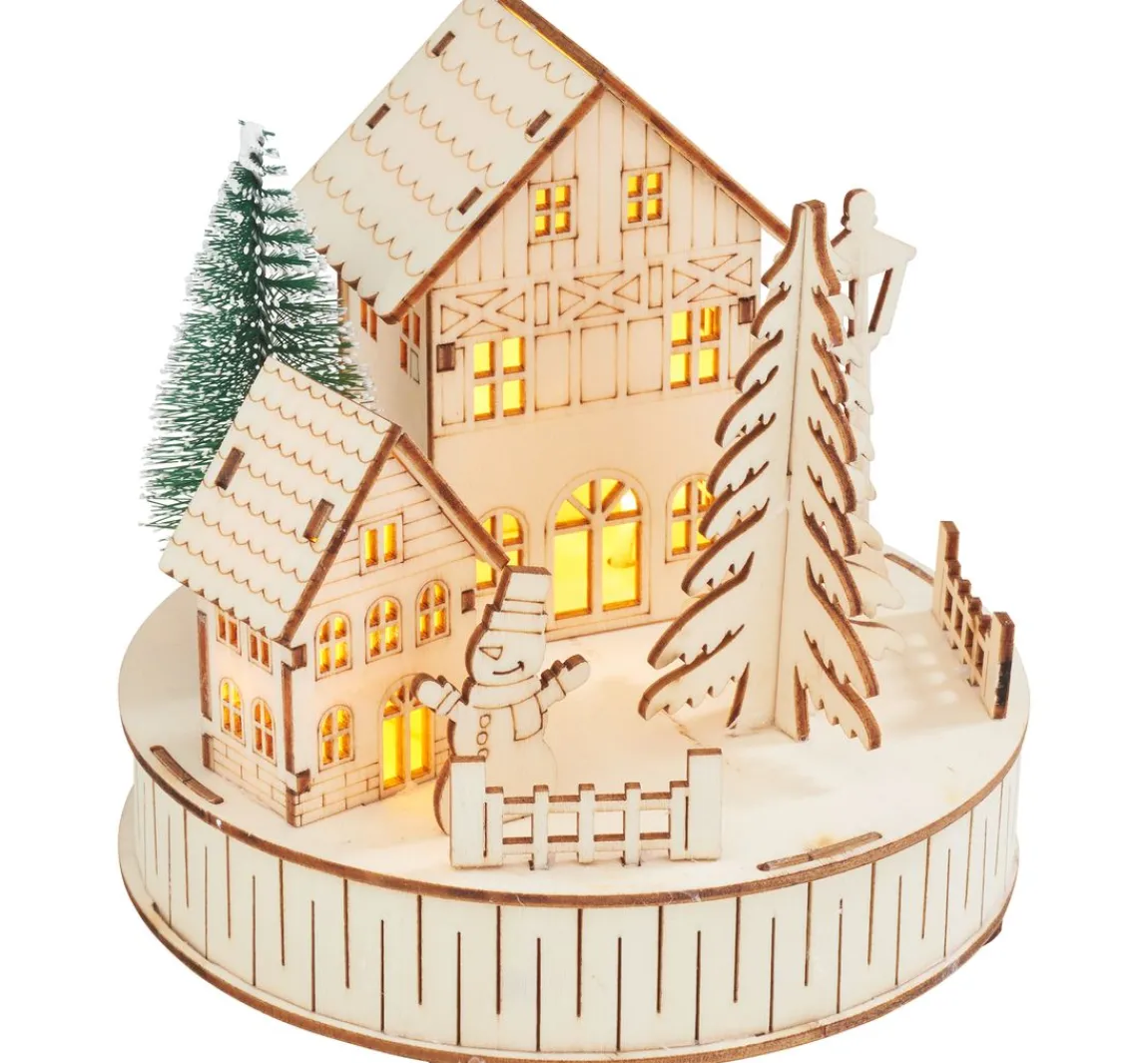 Hot VBS Holzbausatz "Lichterlandschaft mit Häusern", inkl. Beleuchtung