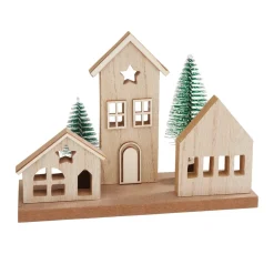 VBS Holzbausatz "Weihnachtshäuser mit Tannen"
