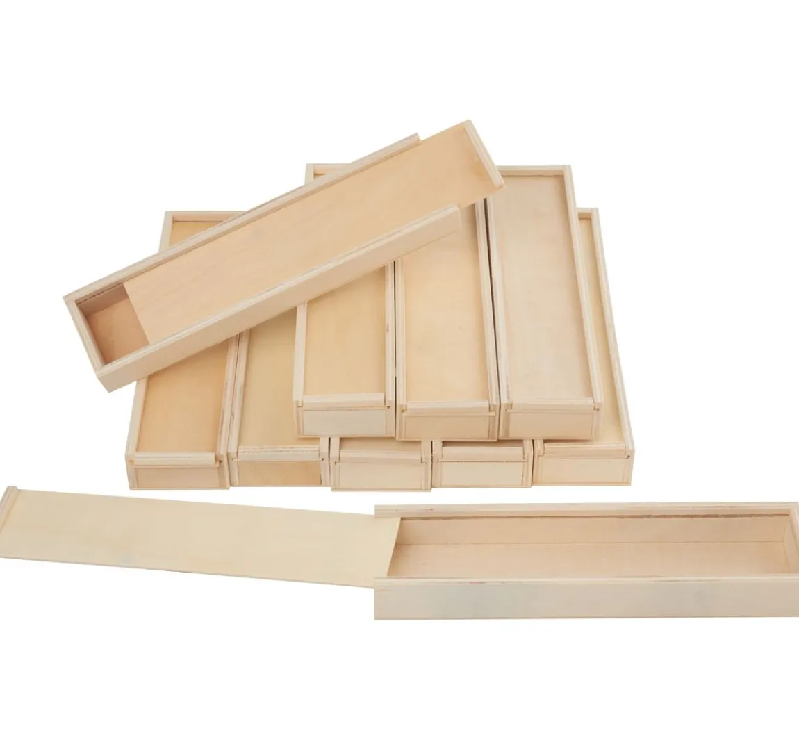 VBS XXL VBS Holzboxen mit Schiebedeckel, 10 Stück
