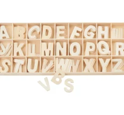 Hot VBS Holz-Buchstaben-Set "Sortiert - Natur", 130 Stück