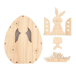 Online VBS Holz-Ei mit LED "Hase im Fenster"