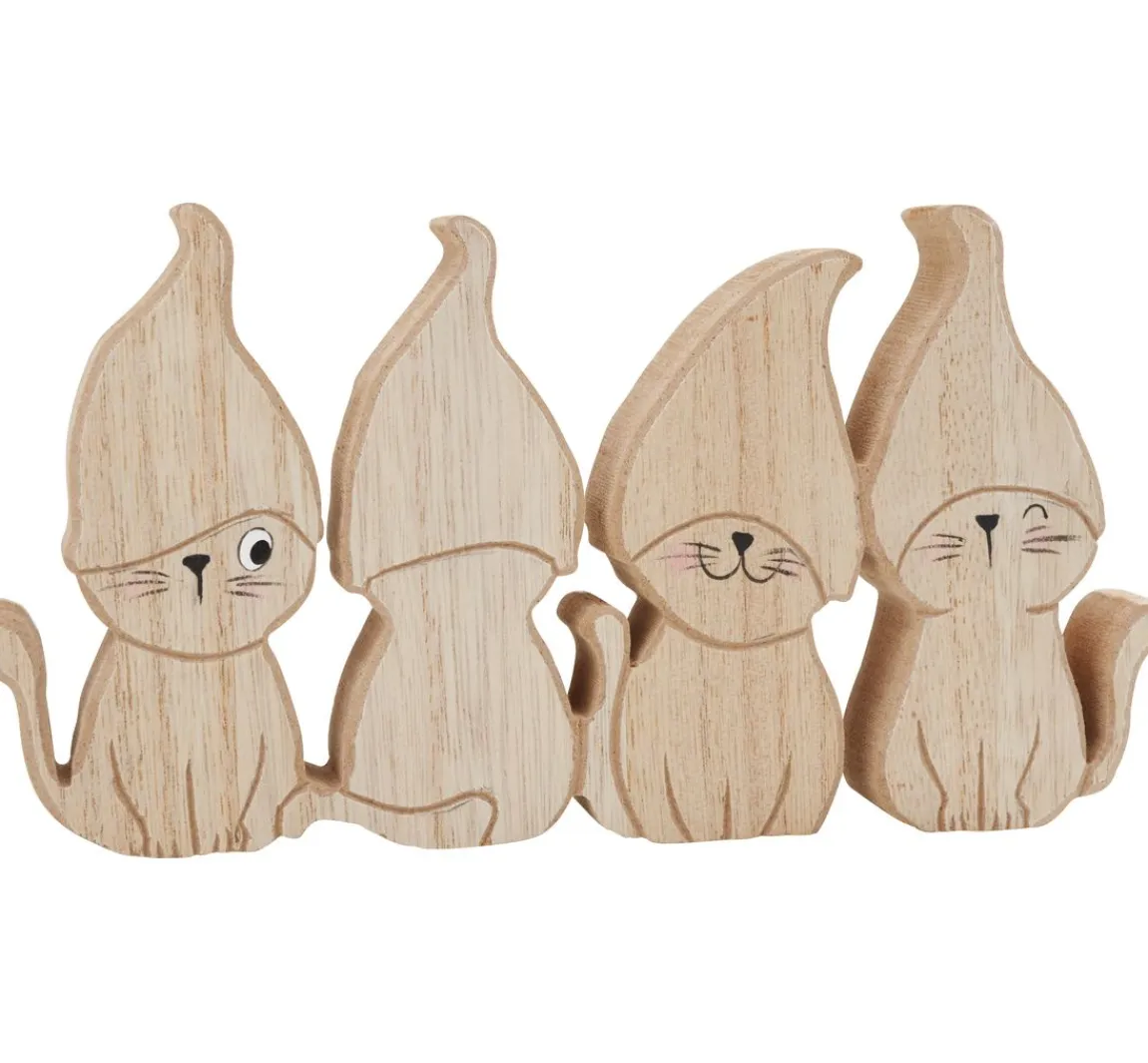 Outlet VBS Holz-Figur "Freche Katzen"