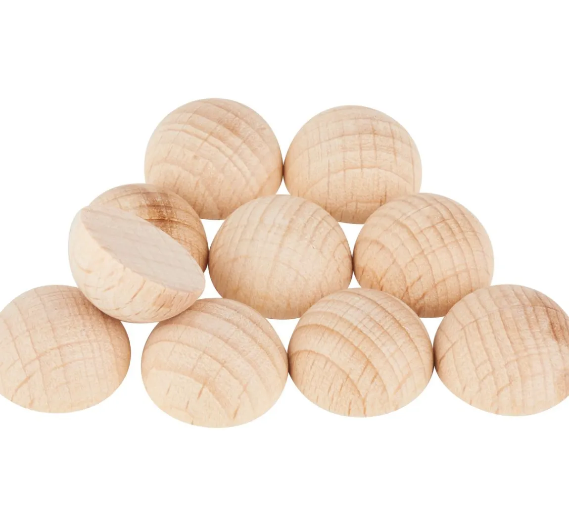 Discount VBS Holz-Halbkugeln ohne Bohrung, 10 Stück
