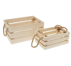 Discount VBS Holzkisten mit Latten, 2er-Set