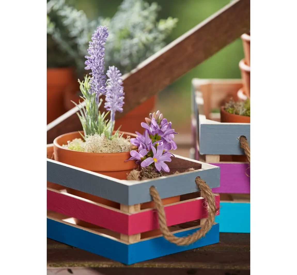 Discount VBS Holzkisten mit Latten, 2er-Set