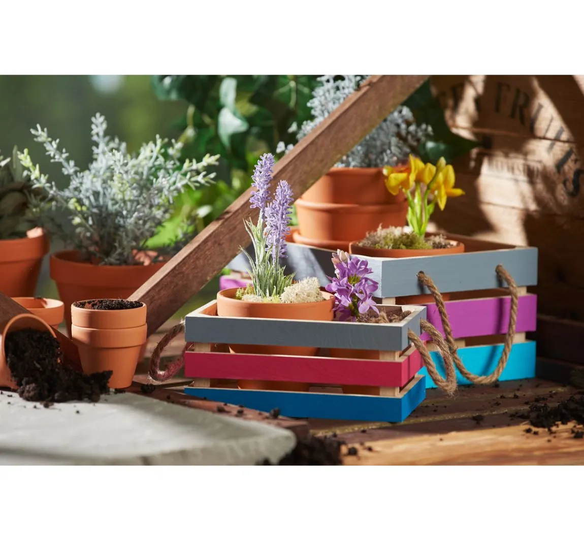 Discount VBS Holzkisten mit Latten, 2er-Set