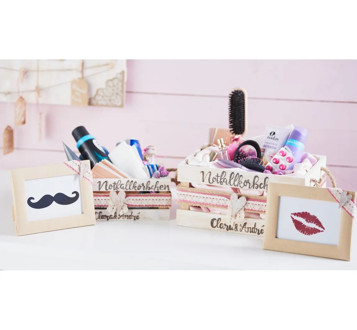 Discount VBS Holzkisten mit Latten, 2er-Set