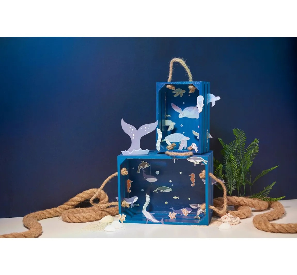 Discount VBS Holzkisten mit Latten, 2er-Set