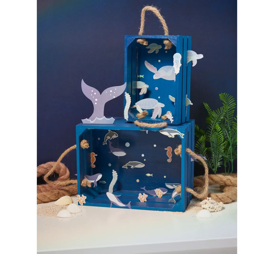 Discount VBS Holzkisten mit Latten, 2er-Set