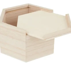 New VBS Holz-Kästchen mit Schiebedeckel, 6-eckig