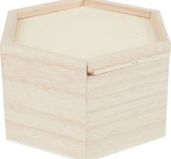 New VBS Holz-Kästchen mit Schiebedeckel, 6-eckig