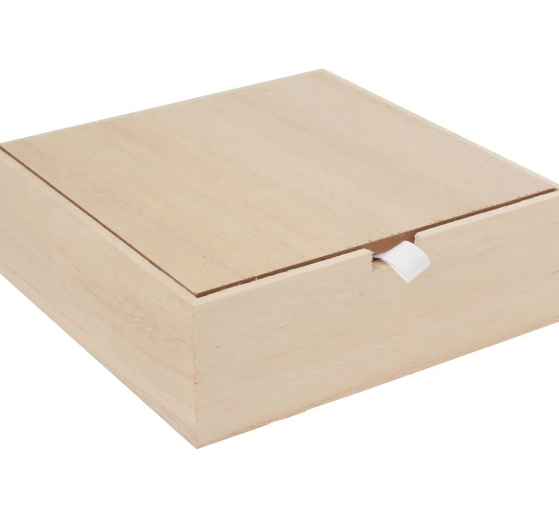 Discount VBS Holzkästchen "Quadrat" mit losem Deckel