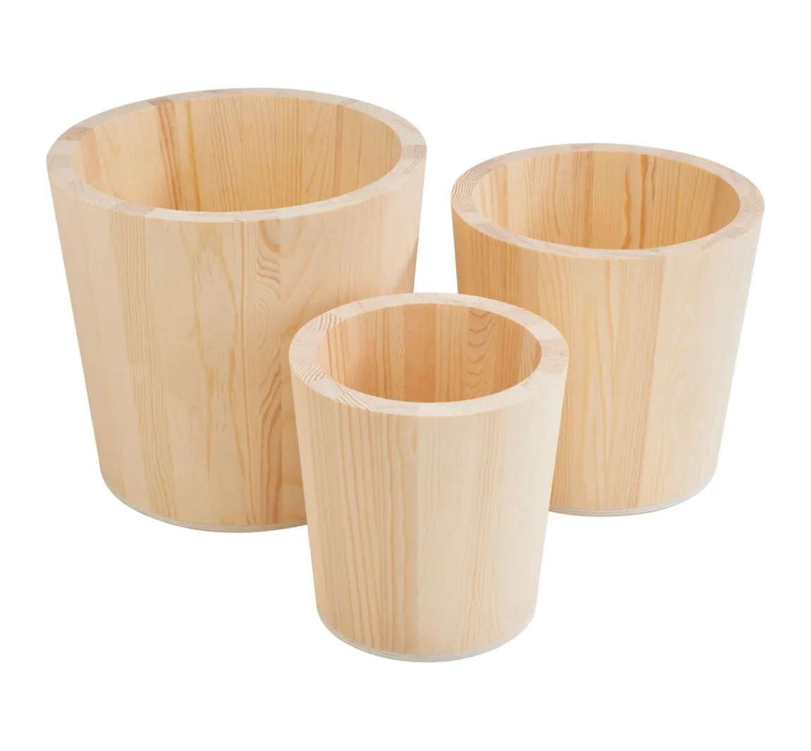 Clearance VBS Holz-Pflanztöpfe, 3er-Set