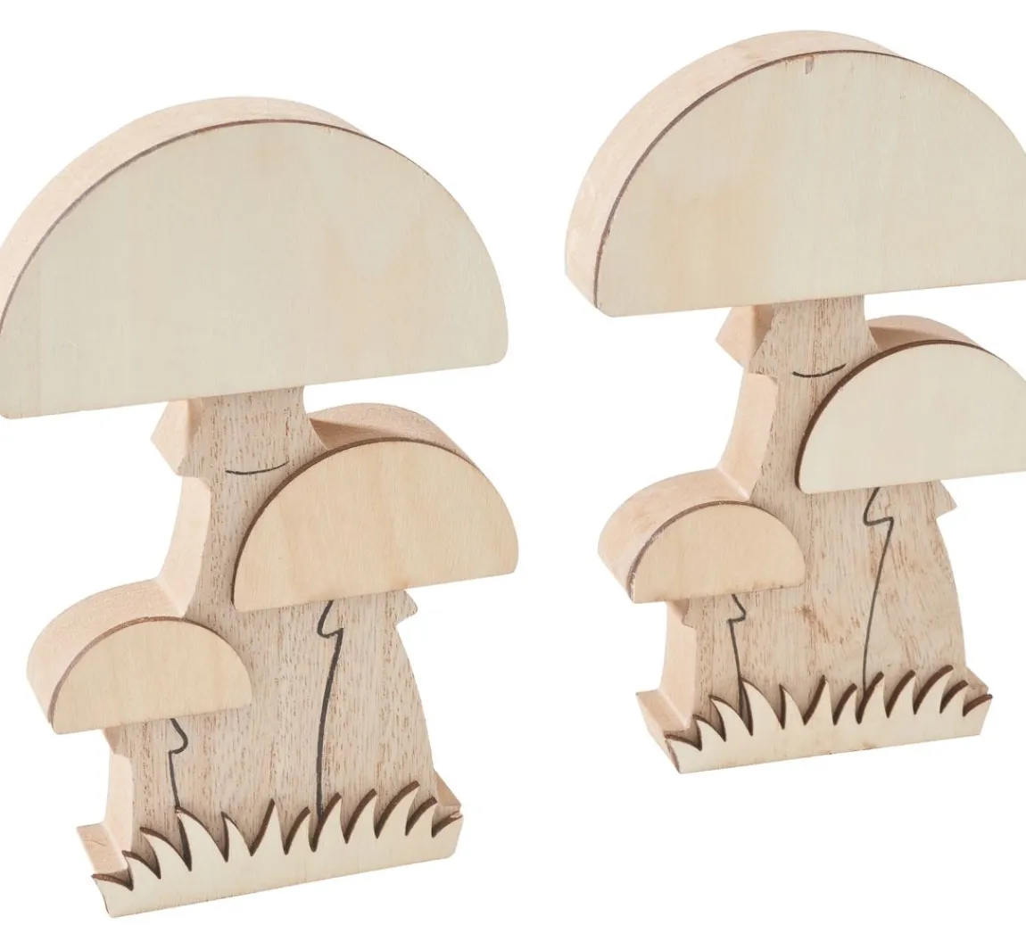 Outlet VBS Holz-Pilze, 2 Stück