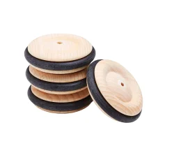 Outlet VBS Holzräder mit Gummireifen, 4 Stück