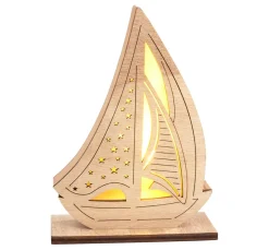 Best VBS Holz-Segelboot, inkl. LED