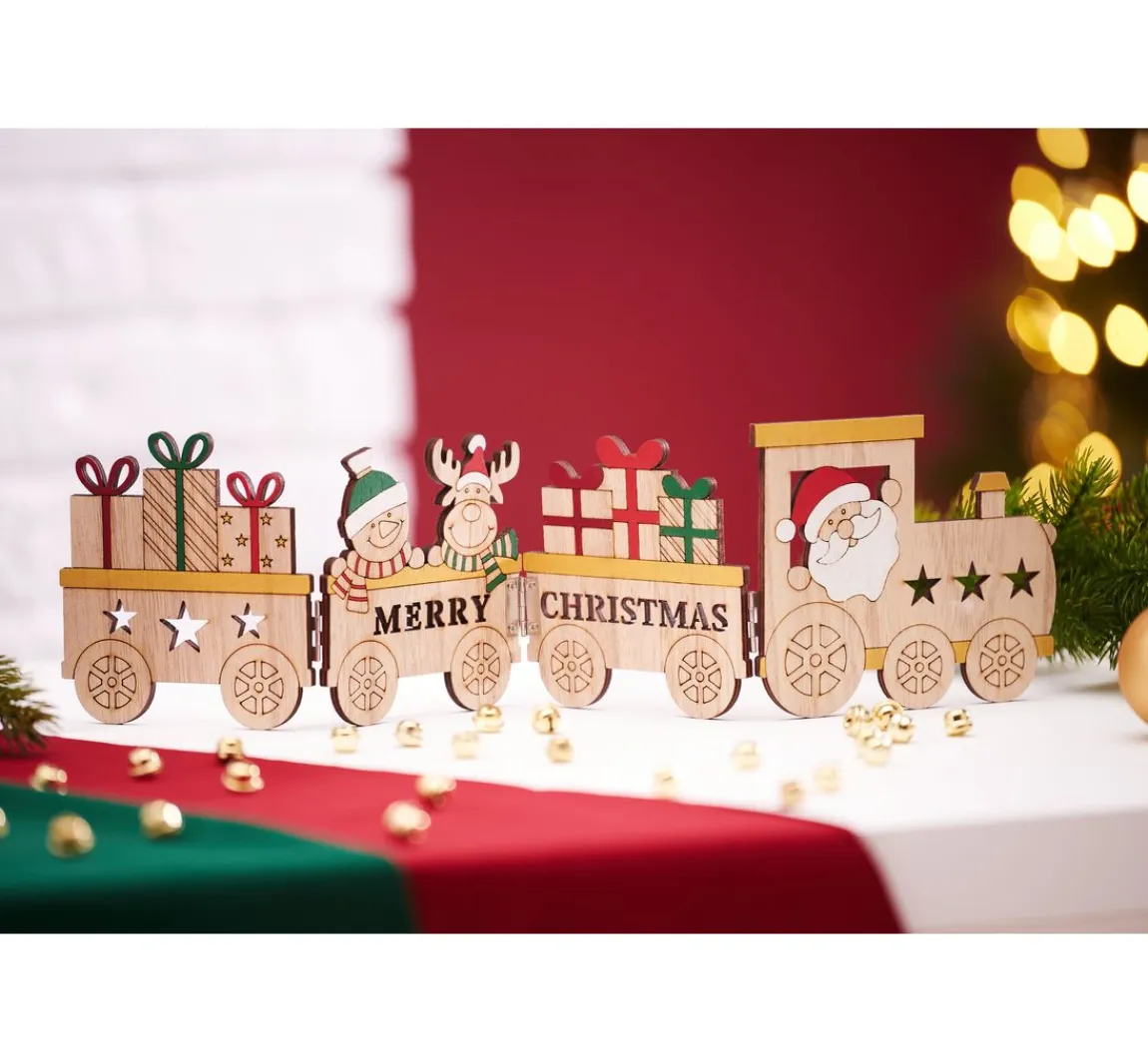 Best VBS Holz-Silhouette "Weihnachtszug"