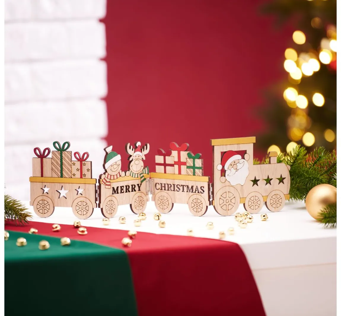Best VBS Holz-Silhouette "Weihnachtszug"