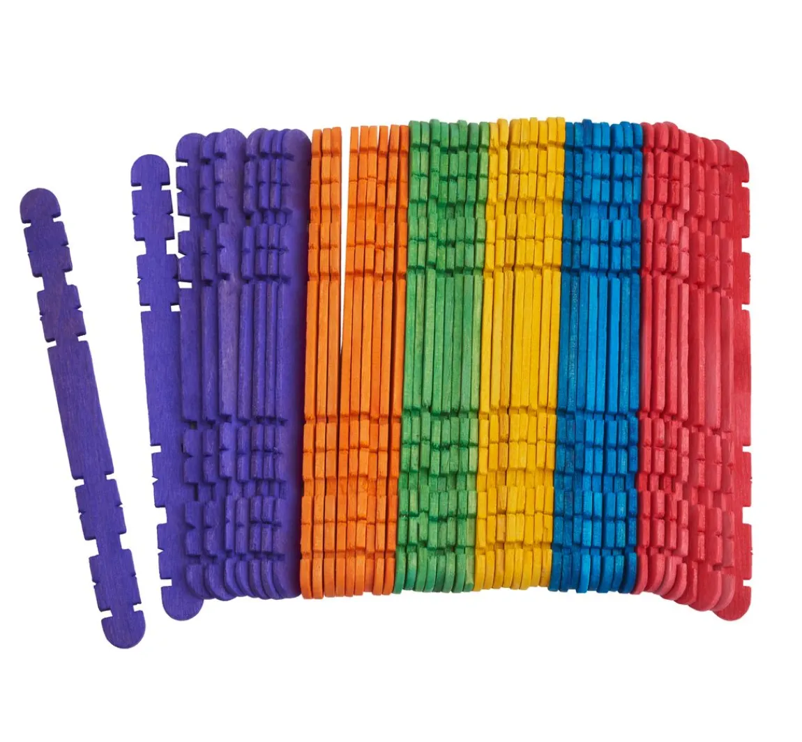 New VBS XXL VBS Holzspatel "Farbig" mit Kerben, 50 Stück