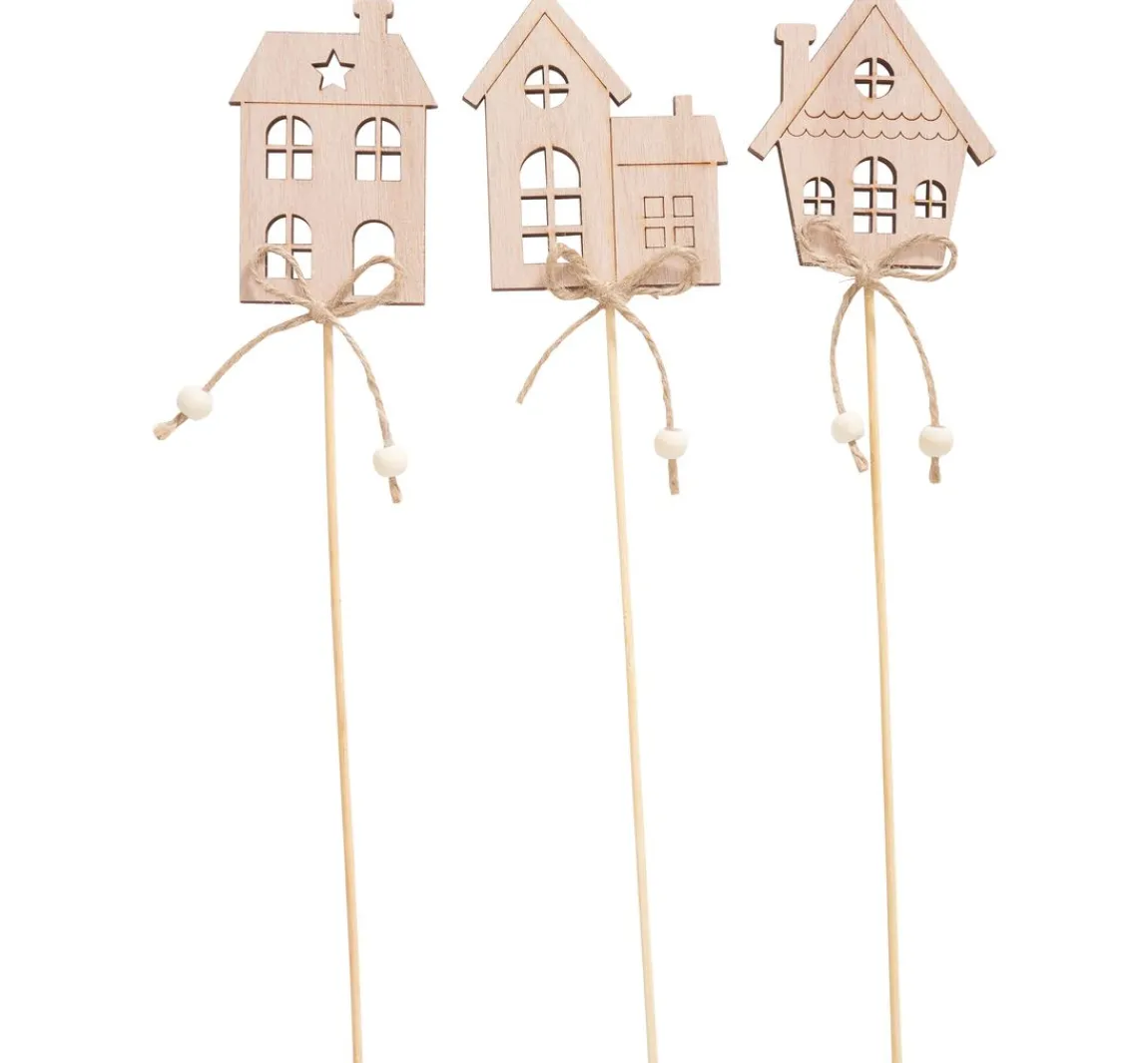 Sale VBS Holz-Stecker "Häuser", 3-er Set