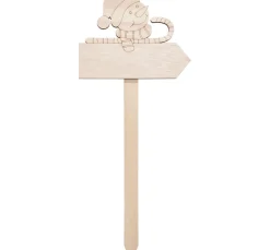 Best VBS Holz-Stecker mit Schild "Schneemann"