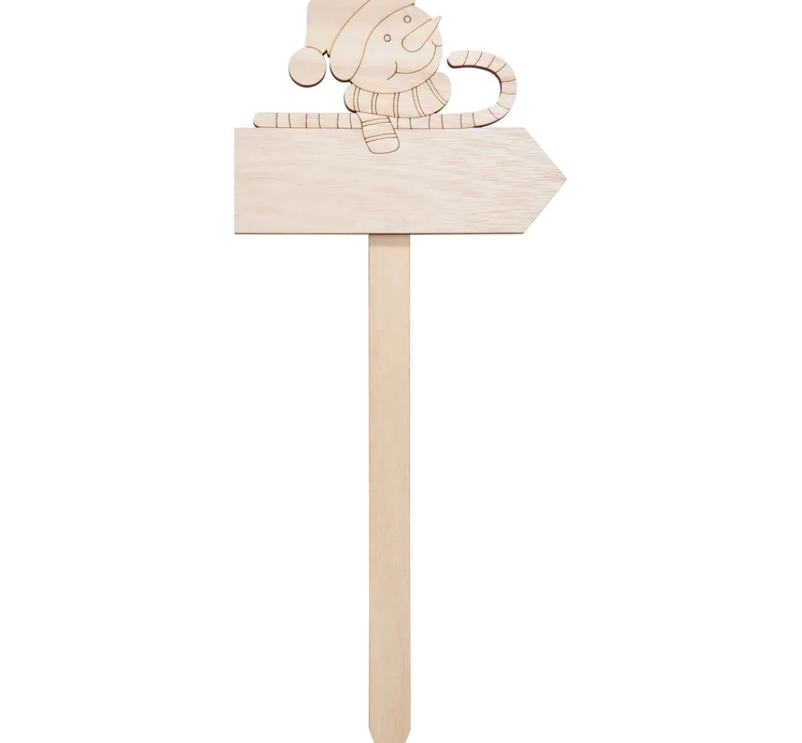 Best VBS Holz-Stecker mit Schild "Schneemann"
