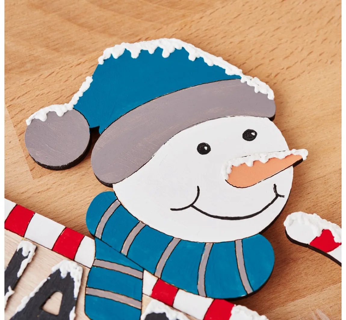 Best VBS Holz-Stecker mit Schild "Schneemann"