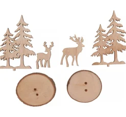 Best VBS Holzsteckmotiv auf Rindenscheibe, 2er-Set