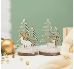 Best VBS Holzsteckmotiv auf Rindenscheibe, 2er-Set