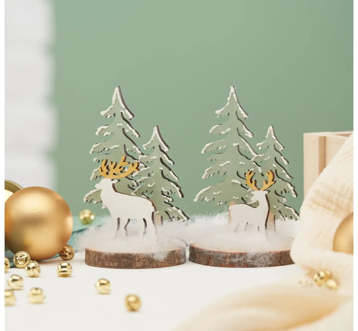 Best VBS Holzsteckmotiv auf Rindenscheibe, 2er-Set
