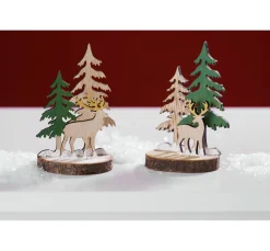 Best VBS Holzsteckmotiv auf Rindenscheibe, 2er-Set