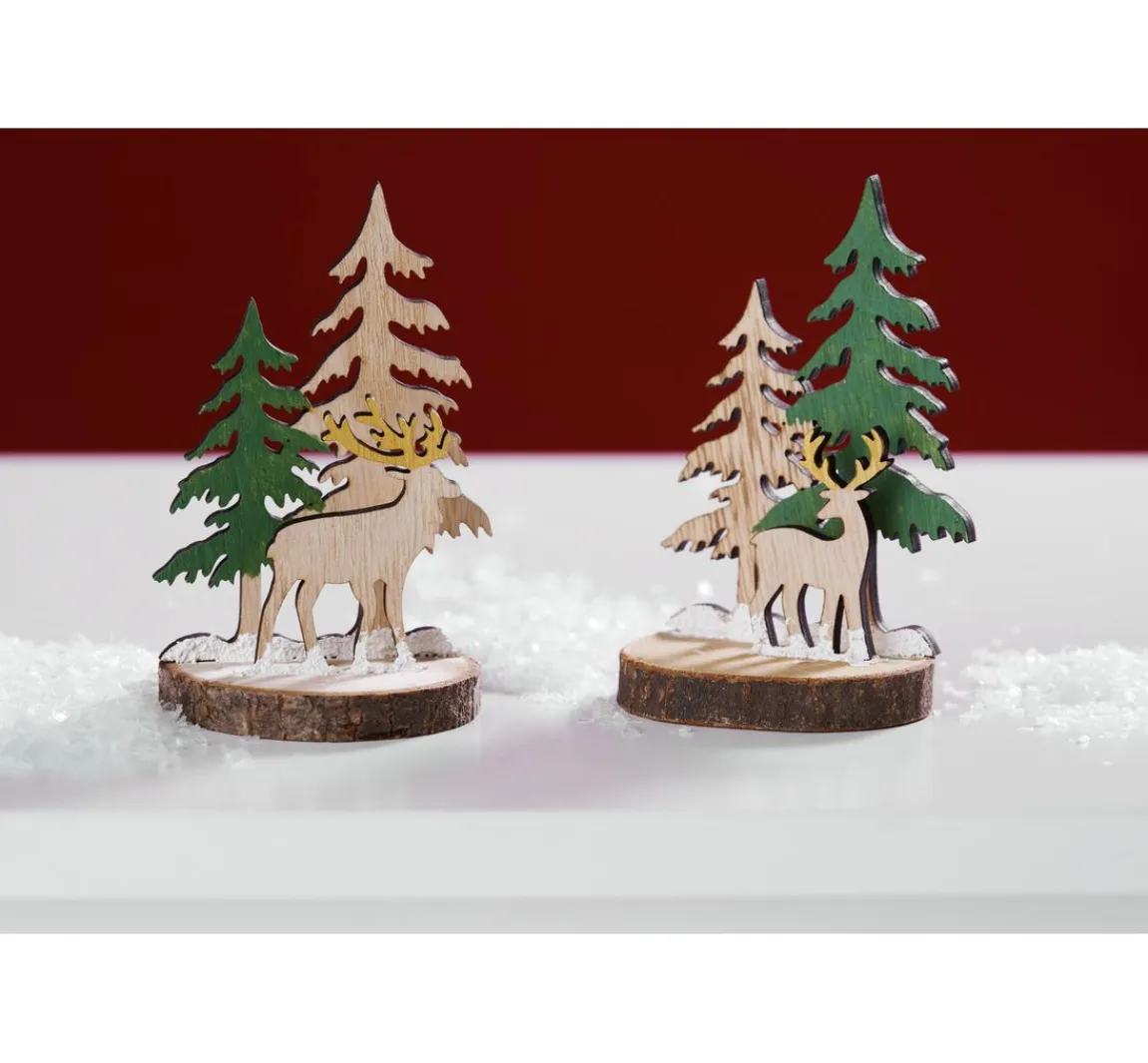 Best VBS Holzsteckmotiv auf Rindenscheibe, 2er-Set