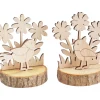 Sale VBS Holzsteckmotiv auf Rindenscheiben "Vögel und Blumen"