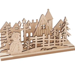 Outlet VBS Holz-Steckmotiv "Dorf mit Schneemann"