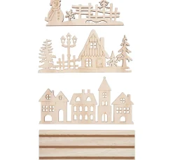 Outlet VBS Holz-Steckmotiv "Dorf mit Schneemann"
