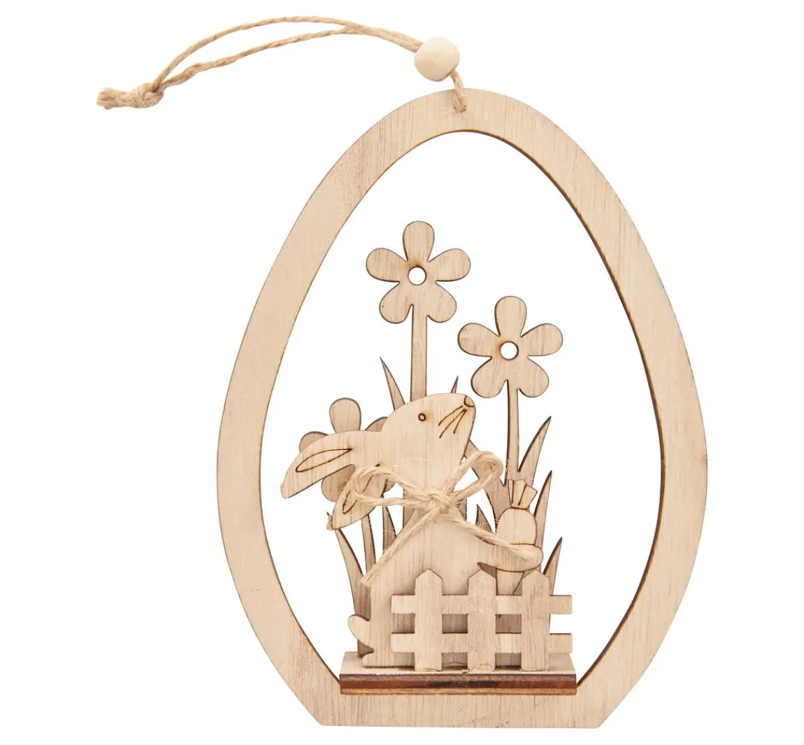 Outlet VBS Holz-Steckmotiv Ei-Anhänger "Hase mit Möhre"