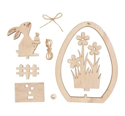 Outlet VBS Holz-Steckmotiv Ei-Anhänger "Hase mit Möhre"