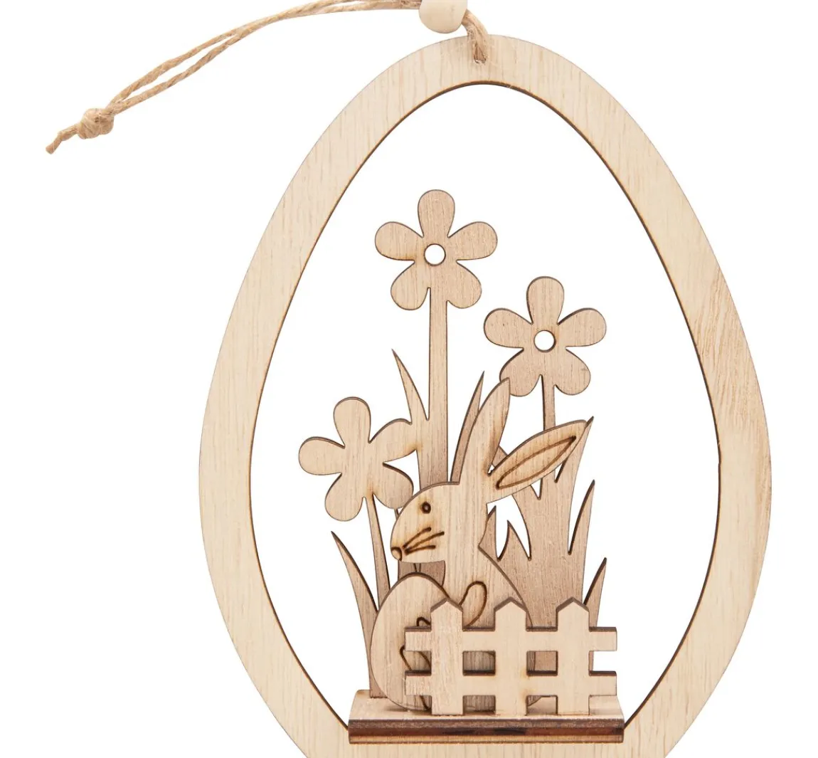 New VBS Holz-Steckmotiv Ei-Anhänger "Hase mit Ei"