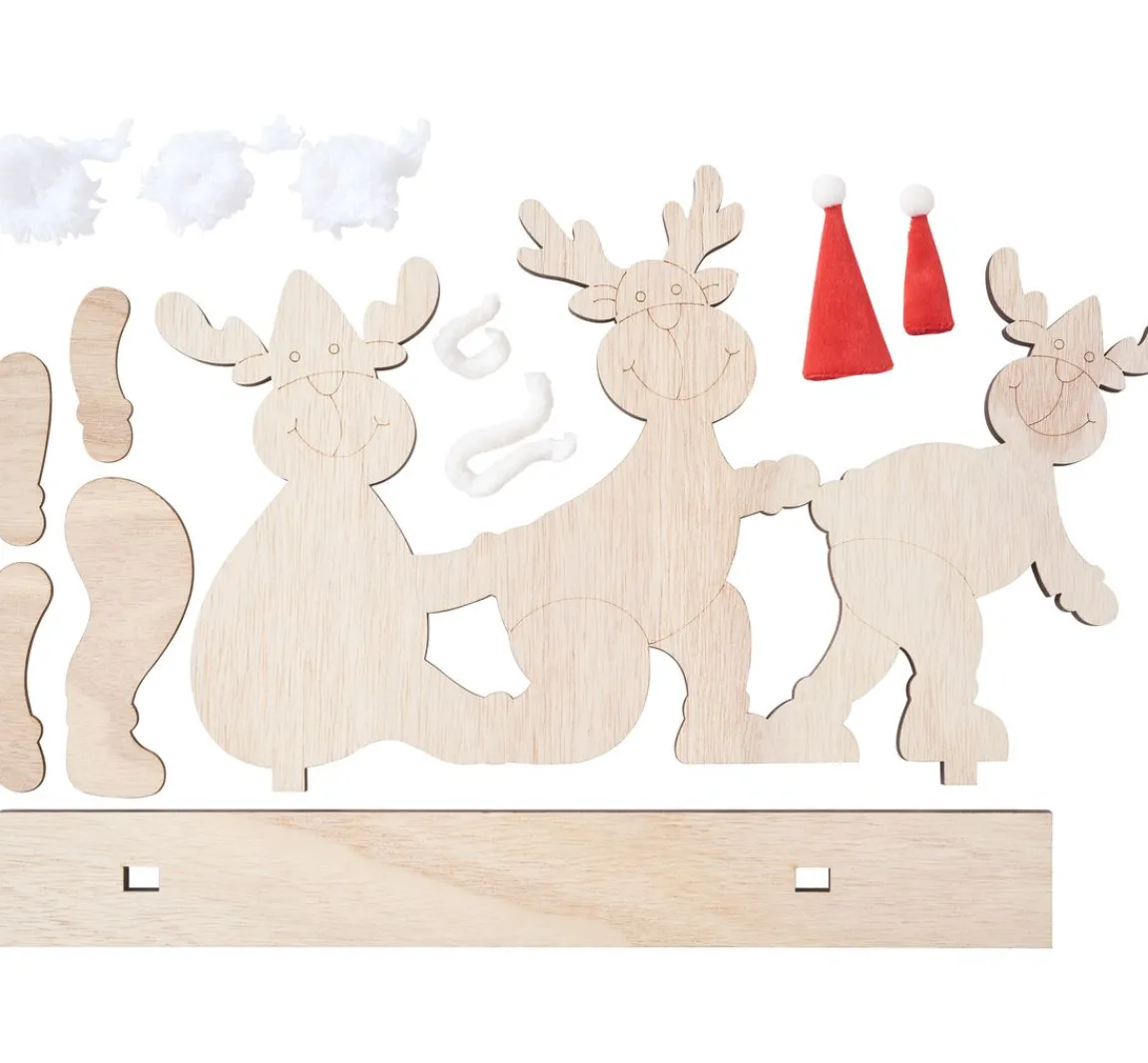 Best VBS Holz.-Steckmotiv "Elchtrio mit Mütze und Schal"