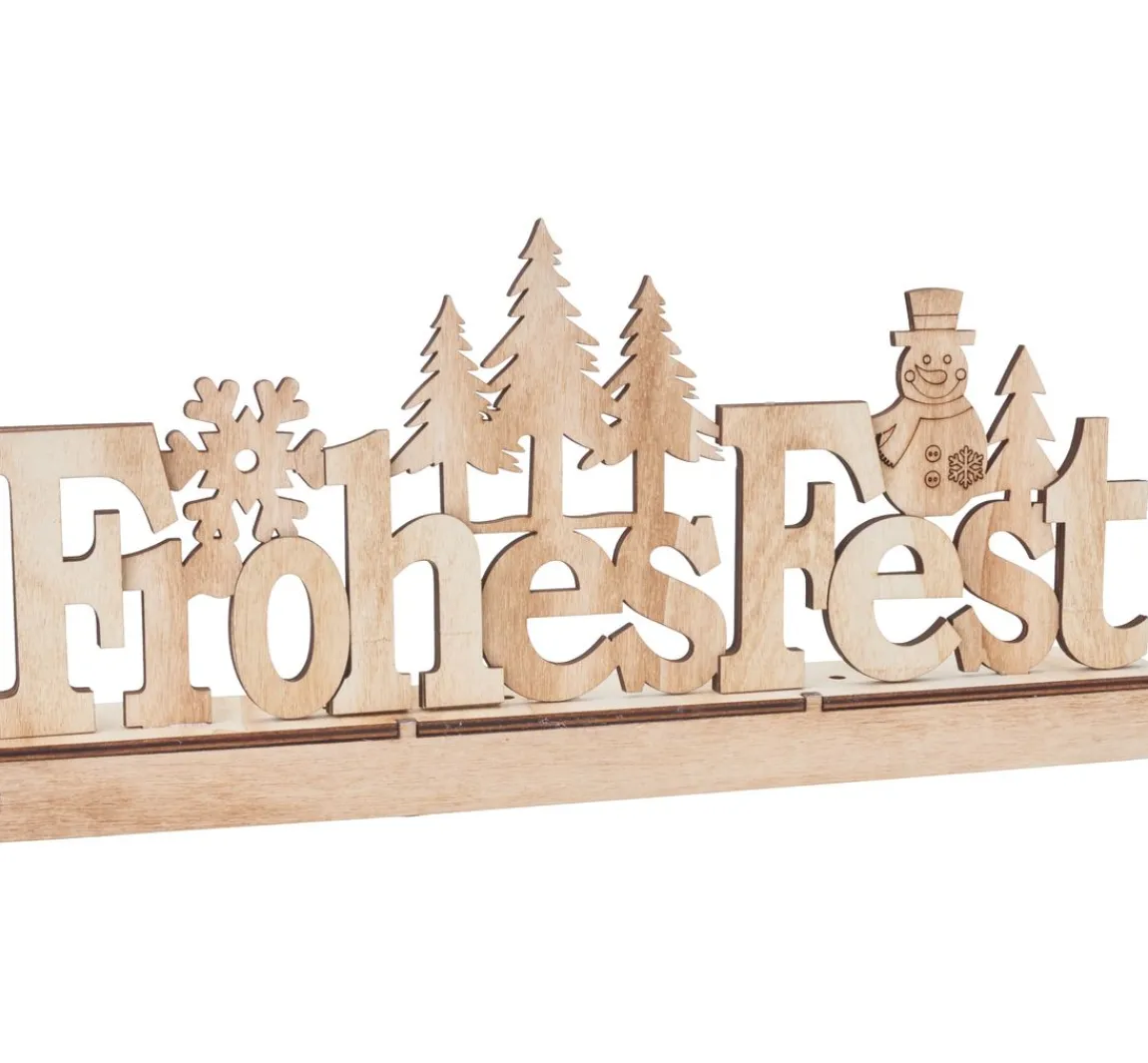 VBS Holz-Steckmotiv "Frohes Fest", mit LED