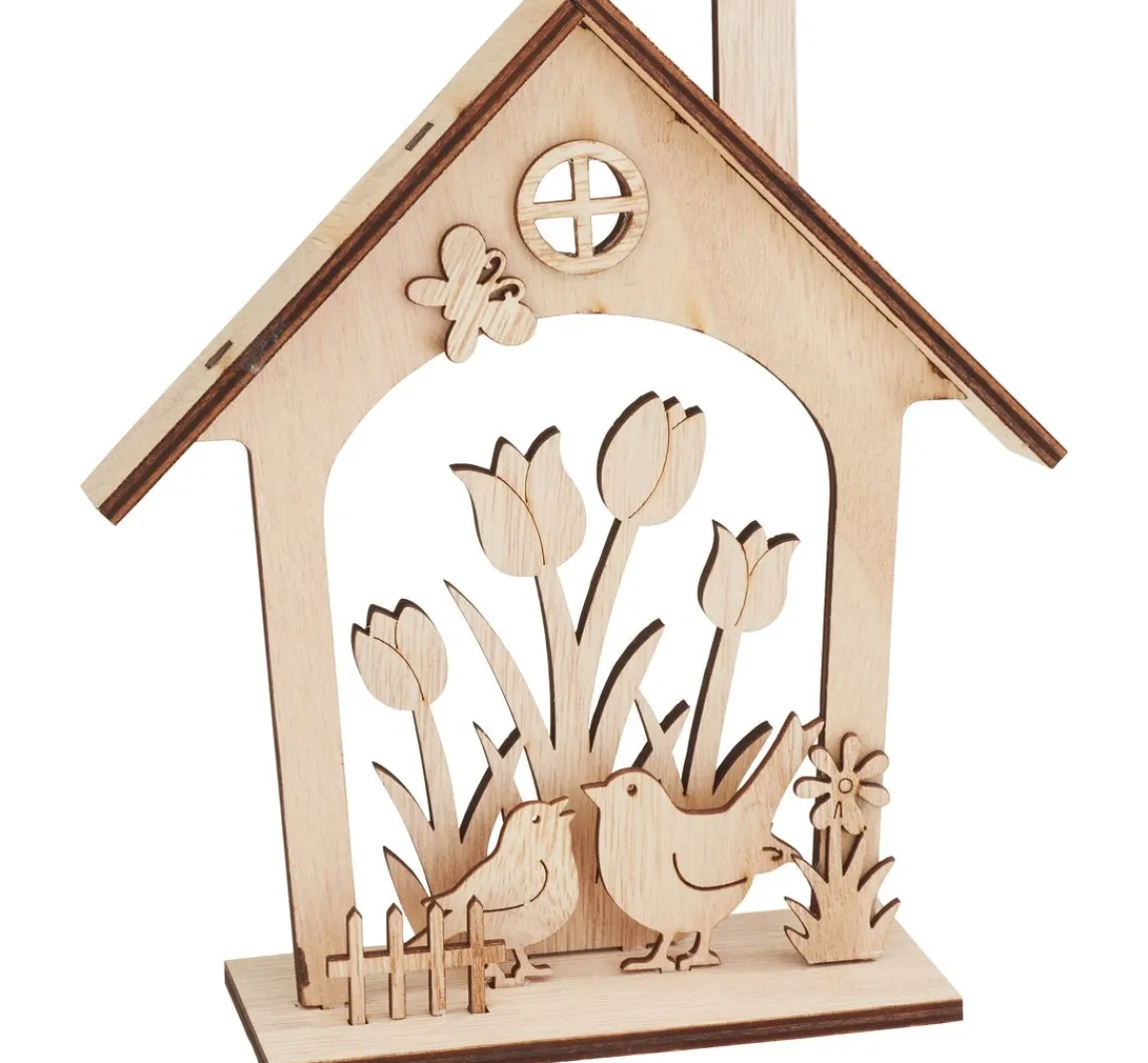 VBS Holz-Steckmotiv Haus "Frühlingserwachen"