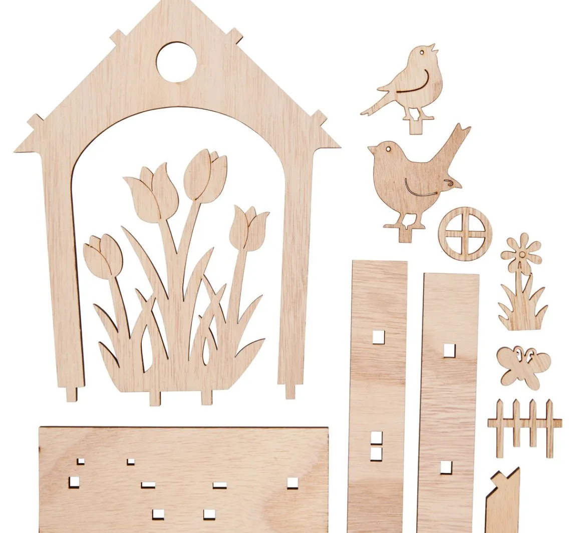 VBS Holz-Steckmotiv Haus "Frühlingserwachen"