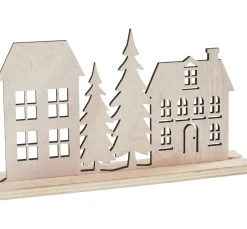 Outlet VBS Holz-Steckmotiv "Häuser und Tannen"