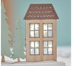 Outlet VBS Holz-Steckmotiv "Häuser und Tannen"
