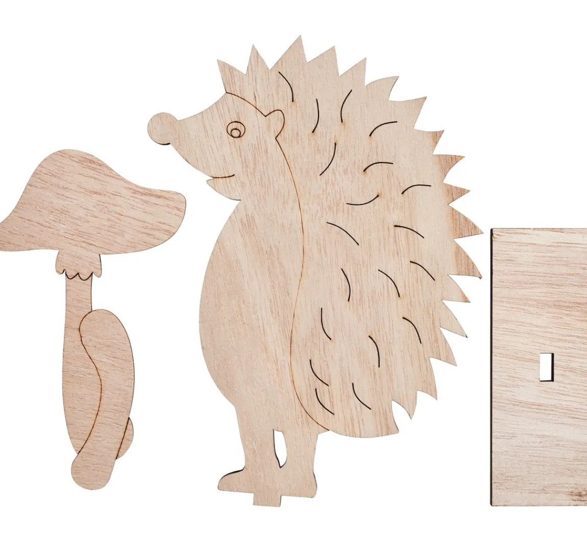 VBS Holz-Steckmotiv "Igel", 3-tlg.