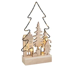 Outlet VBS Holz-Steckmotiv "Metalltanne - Lichterglanz", inkl. LED