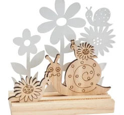 Hot VBS Holzsteckmotiv mit Metallblumen "Schnecken"