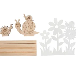 Hot VBS Holzsteckmotiv mit Metallblumen "Schnecken"